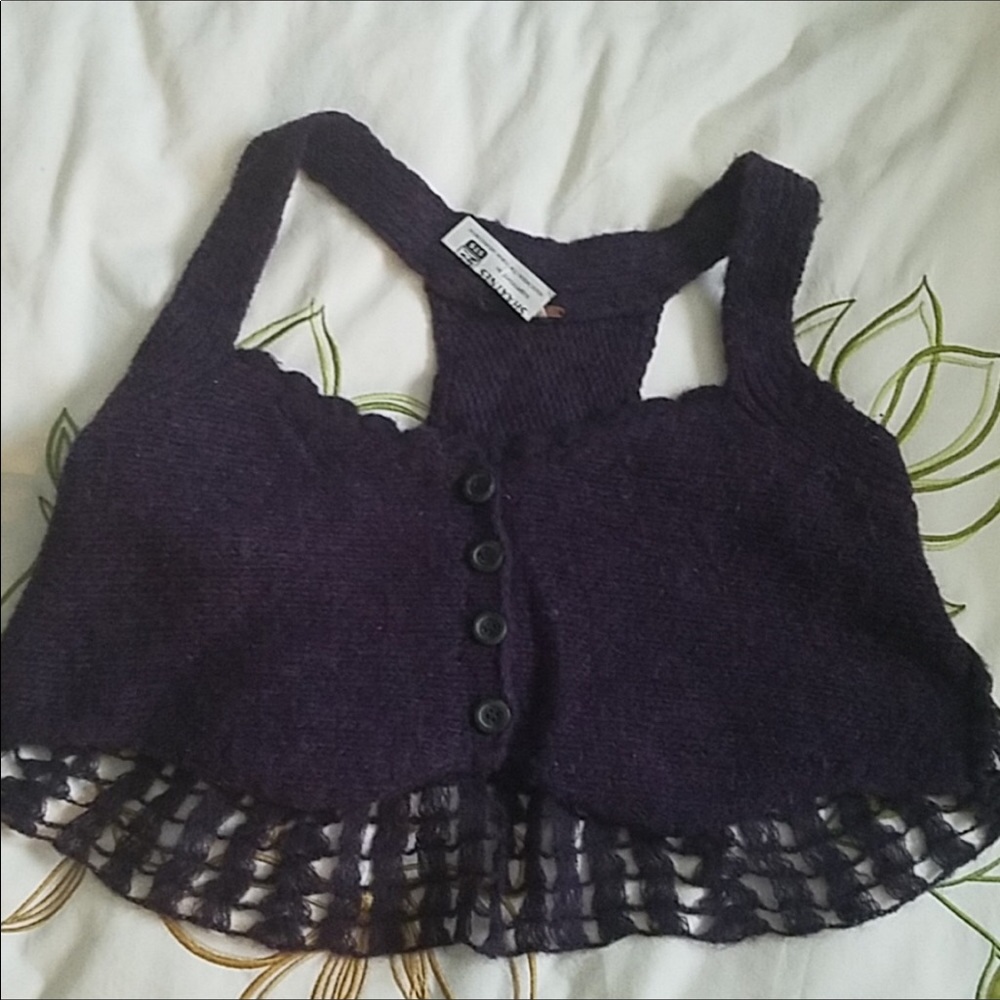 ISO free people wool cropped vest lg any color